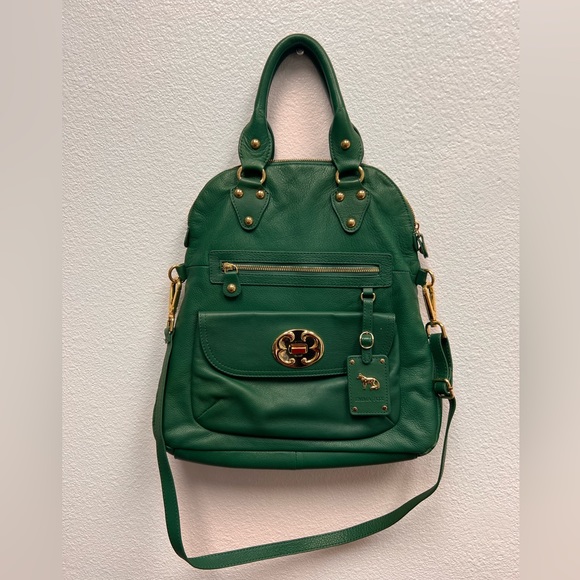 Emma Fox Handbags - Emma Fox Green Leather Purse With Removable Shoulder Strap